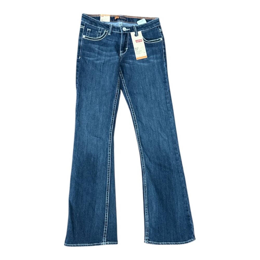 NEW Levis Bootcut Jeans Girls 14 Slim Dark Wash Denim Kids Stretch Summer Style - Picture 6 of 12